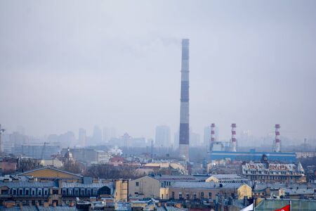 SAINT-PETERSBURG, RUSSIA - APRIL 28, 2018: aerial view from the colonnade of St. Isaac's Cathedralのeditorial素材