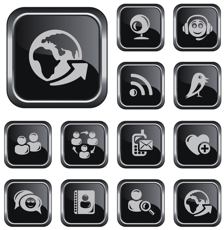 Social network button setのイラスト素材