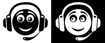 Emoticon with headphones iconのイラスト素材