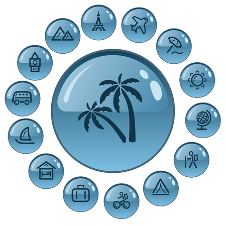 Travel button setのイラスト素材