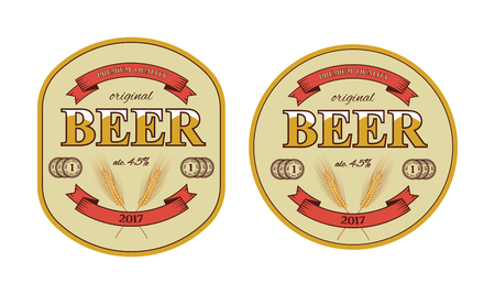 Vector isolated beer label and beer mat template.のイラスト素材