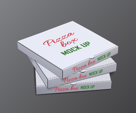 Vector pizza boxes for mock up template.のイラスト素材