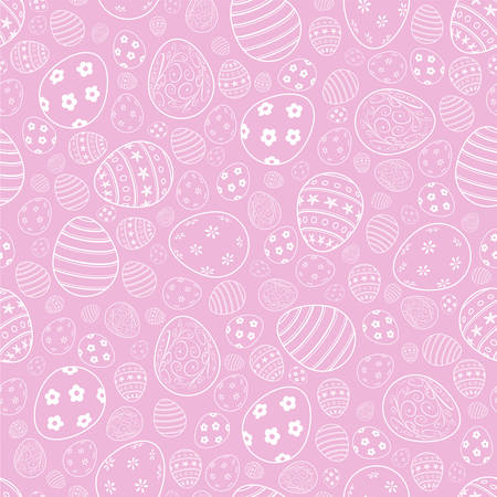 Vector easter seamless pattern. Easter eggs on pink background.のイラスト素材
