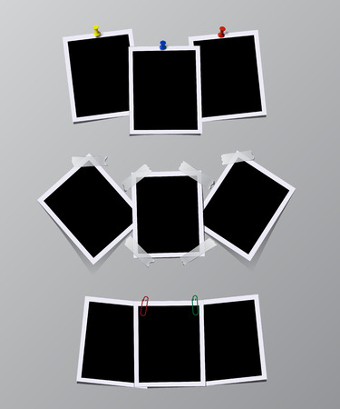 Vector set of vintage photo frames.のイラスト素材