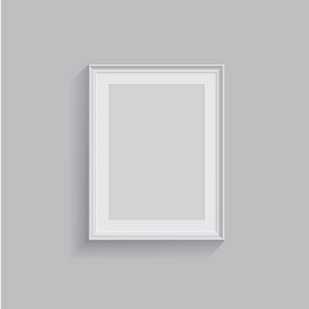 Vector white picture or photo frame isolated on grey background.のイラスト素材
