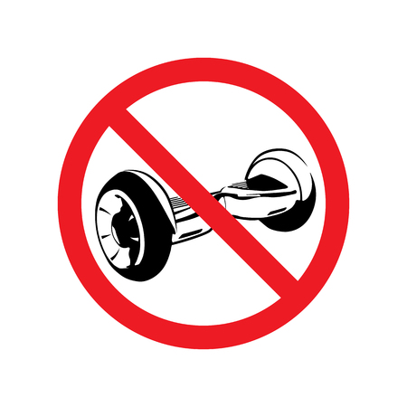 No gyroscooter riding sign. No electric scooter allowed vector illustration.のイラスト素材