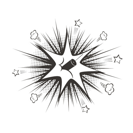 Vector black cartoon dynamit explosion.のイラスト素材