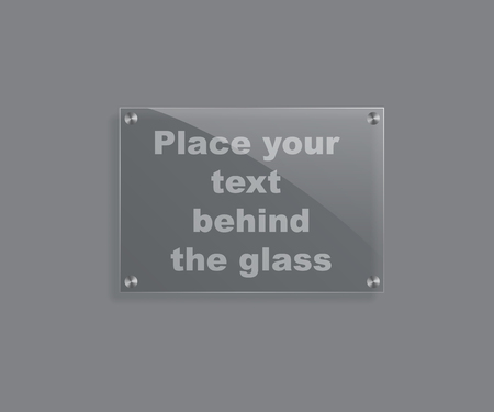 Vector realistic glass plate isolated on grey background.のイラスト素材