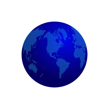 Isolated earth globe with dotted continents. Vector illustrationのイラスト素材