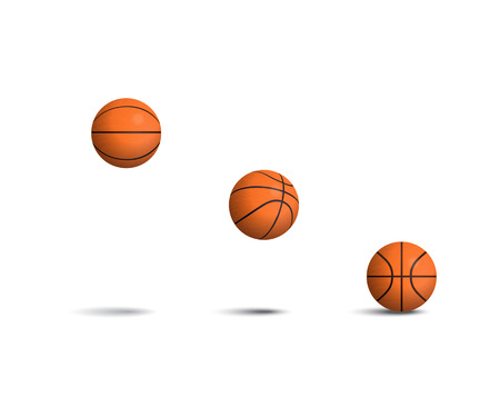 Falling basketball balls in different positions.のイラスト素材