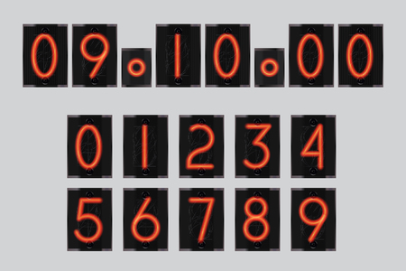 Vector numbers for vintage steampunk style lamp clock.のイラスト素材