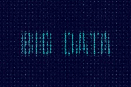 Vector blue dual code background with Big Data words.のイラスト素材