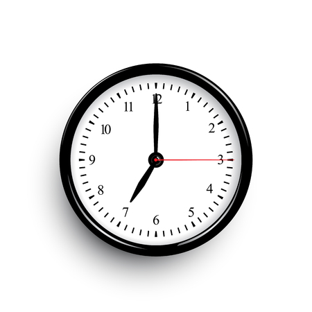 Black classic clock. Vector black clock template with movable arrows.のイラスト素材