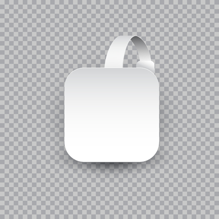 White square paper wobbler isolated on transparent background.のイラスト素材