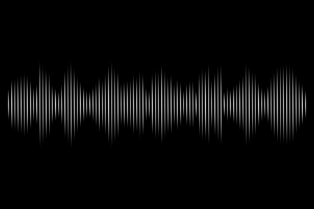 White sound wave on black backdrop Vector technology illustration.のイラスト素材
