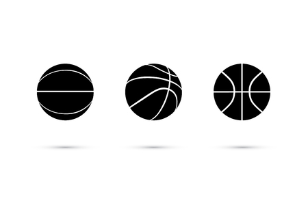 Vector black basketball ball icon set isolated on white background.のイラスト素材