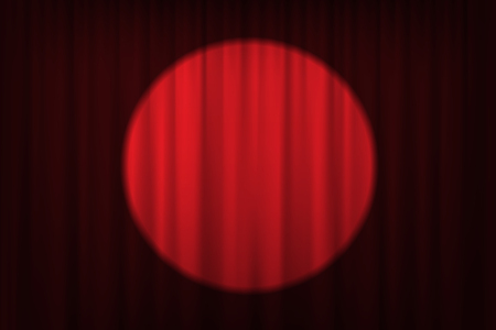 Spotlight on red curtains and chairs. Vector theater, cinema or circus background.のイラスト素材