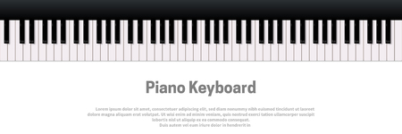 Piano keyboard isolated on white background. Vector music design templateのイラスト素材