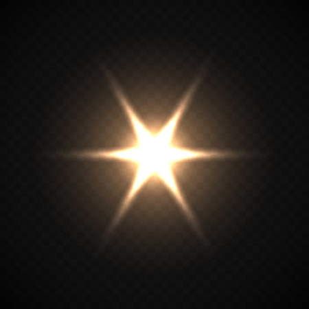 Star burst isolated on dark transparent background. Vector transparent glow light effectのイラスト素材