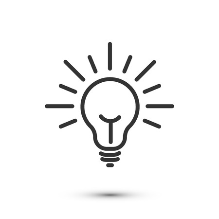 Light bulb line icon isolated on white backgroundのイラスト素材
