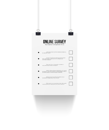 Online survey realistic vector template isolated on white backgroundのイラスト素材