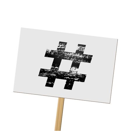 Hashtag realistic 3D illustration on white backgroundのイラスト素材