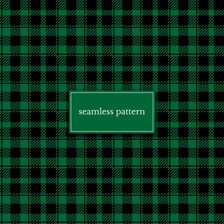 Green buffalo plaid color vector seamless patternのイラスト素材