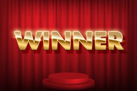 Prize, award win vector 3D word concept bannerのイラスト素材