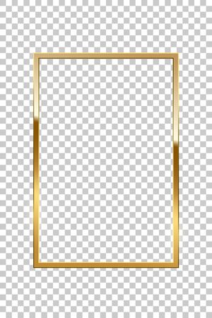 Shiny sparkling golden rectangle on transparent background vector illustrationのイラスト素材
