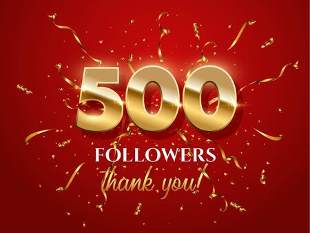 500 followers celebration vector banner with textのイラスト素材