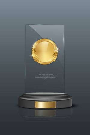 Glass award realistic vector illustrationのイラスト素材