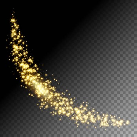 Golden glittering star way vector illustrationのイラスト素材