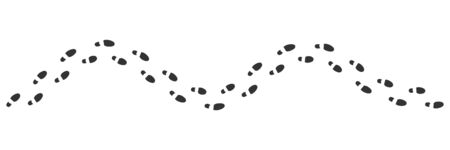 Wave shaped decorative frame with footprintsのイラスト素材