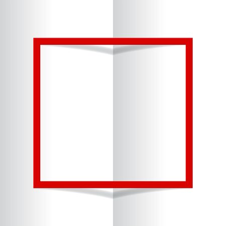 Holiday red frame on book background. Vector postcard or greeting card template.のイラスト素材