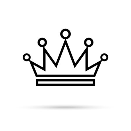 Black Crown icon isolated on whine background. Vector design element.のイラスト素材