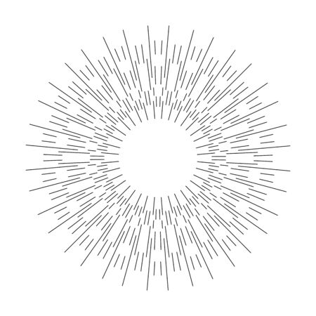 Light rays black isolated on white backgroundのイラスト素材