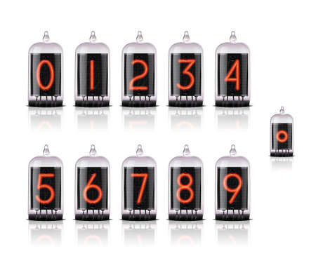 Vector numbers for vintage steampunk style lamp clock.のイラスト素材