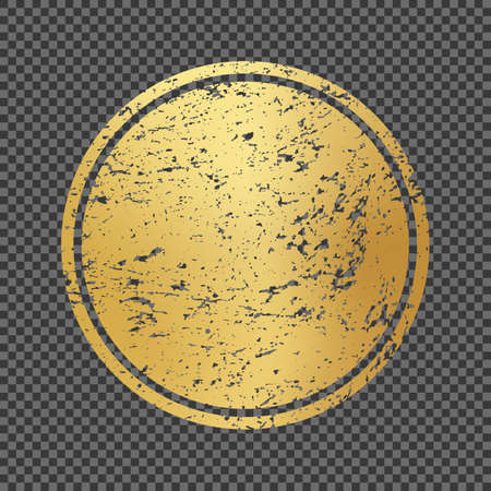 Vector Illustration golden round frame grunge textureのイラスト素材