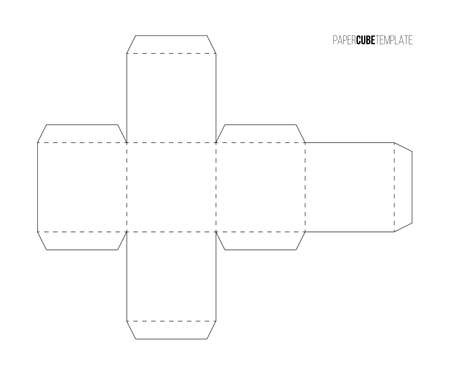 White paper cube template to make box or package, printable blueprint of scheme for board gameのイラスト素材