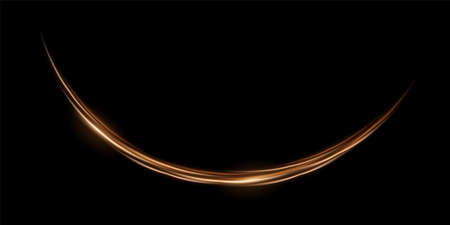 Radial curve, lines glow and shine in arch light effect, energy semicircle bright halo
