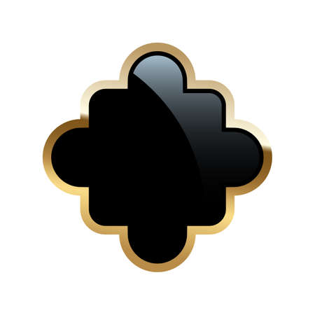 Vintage black tag label with gold frame, empty retro sticker for bottle or food packagingのイラスト素材