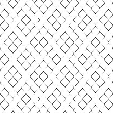 Chain link fence with wire mesh, seamless pattern, abstract metal net texture, cageのイラスト素材