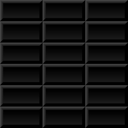 Black metro tiles seamless background. Subway brick horizontal pattern for kitchen, bathroom or outdoor architecture vector illustration. Glossy building interior design tiled materialのイラスト素材