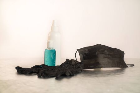 virus protection on the table light backgroundの写真素材