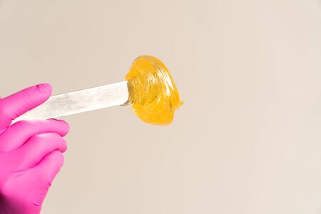 large spatula sugar paste large for hair removalの写真素材