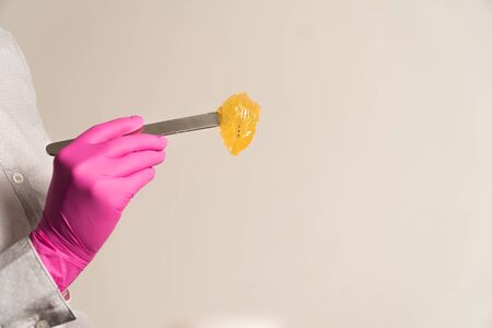 large spatula sugar paste large for hair removalの写真素材