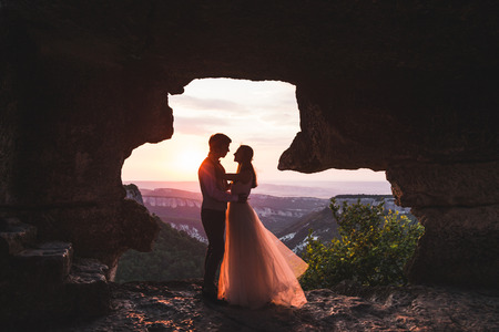 Wedding in the mountains Mangup in Crimeaの写真素材