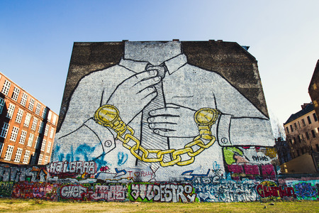 BERLIN, GERMANY - APRIL 06, 2016: Street art in Berlinのeditorial素材