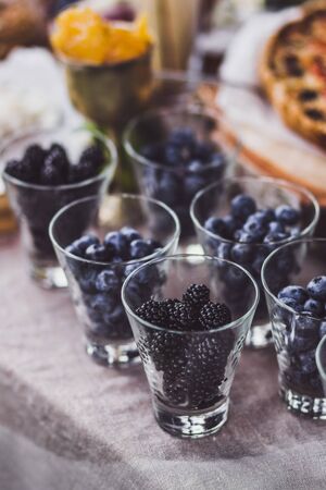 Fresh berries on wedding receptionの写真素材