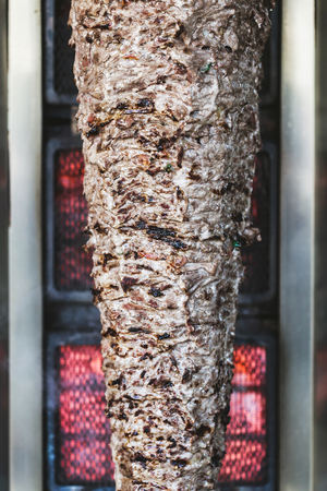 Bbq meat for turkish doner kebab in a restaurant in istanbul. Asian street foodの写真素材